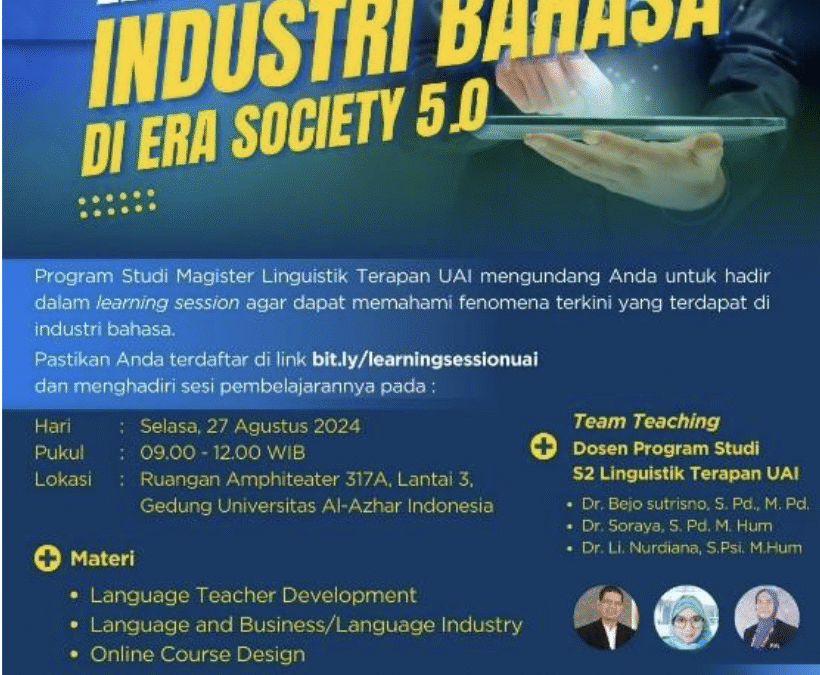 Learning Session: Industri Bahasa di Era Society 5.0